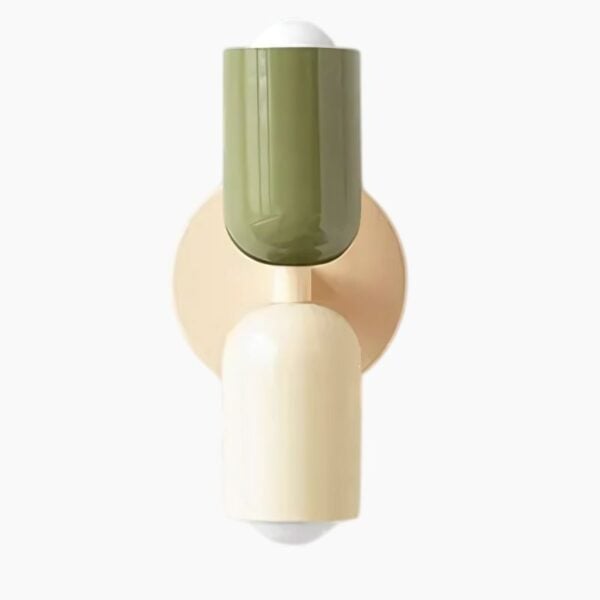 Applique murale scandinave à double tête deux nuances beige et vert