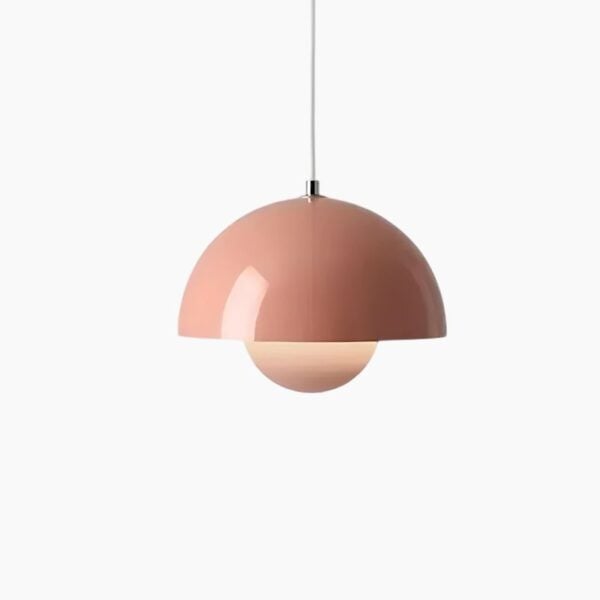Suspension design champignon - Rose, Blanc chaud