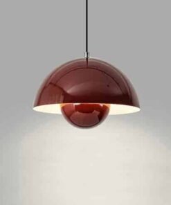 Suspension Vintage Champignon Colore En Metal Rouge