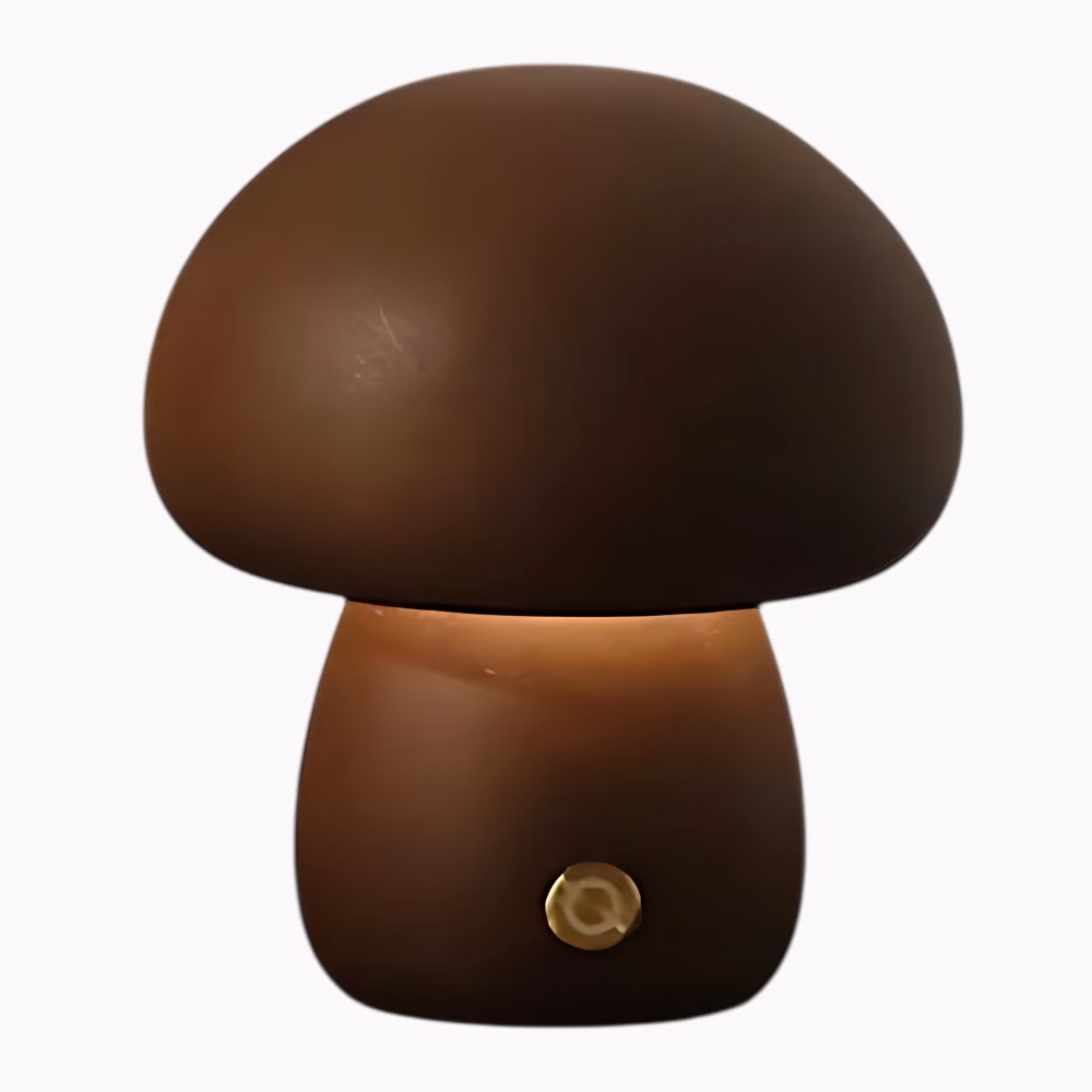 Lampe de chevet champignon en bois