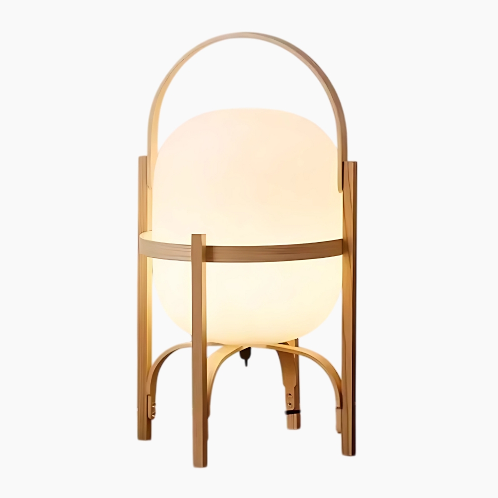 Lampe de chevet lanterne en bois style japonais