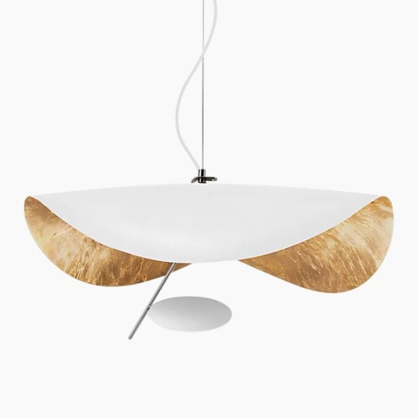 Suspension LED design industriel blanc or 80cm