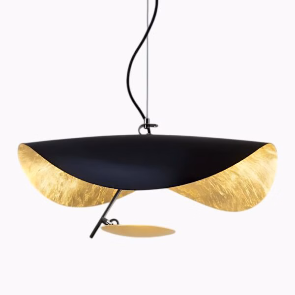 Suspension LED design industriel noir or 80cm