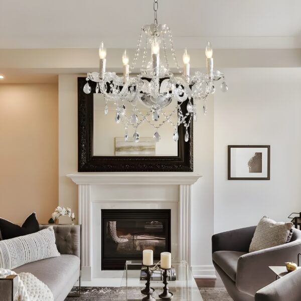Lustre cristal chandelier branches style classique