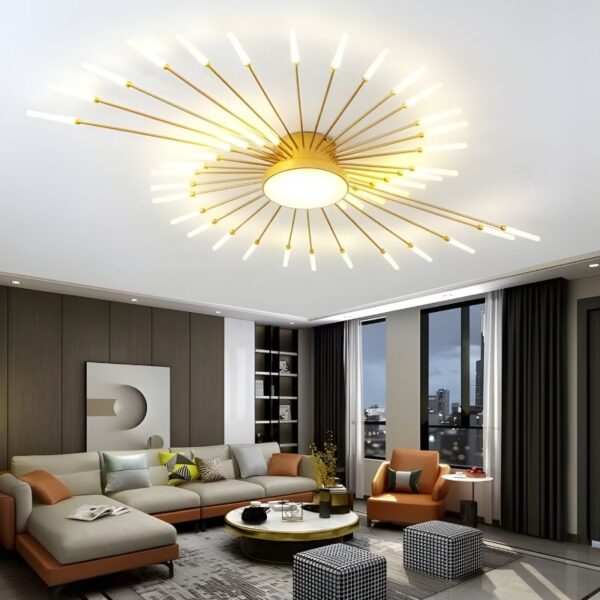 Plafonnier LED cristal fleur design moderne