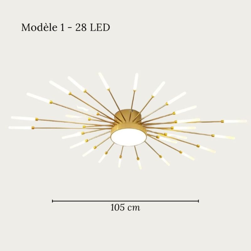 Plafonnier LED cristal fleur design moderne