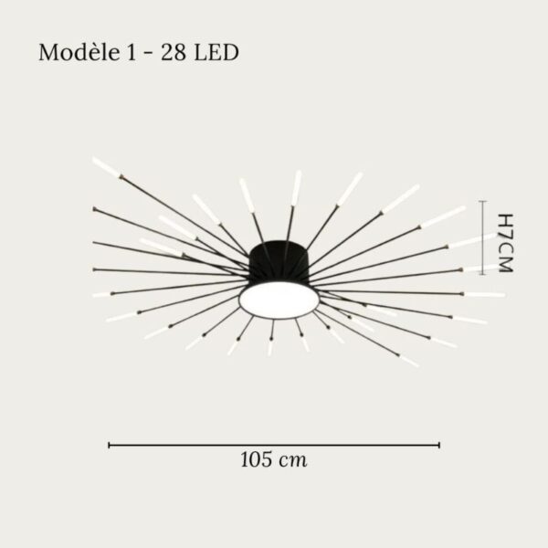 Plafonnier LED cristal fleur design moderne