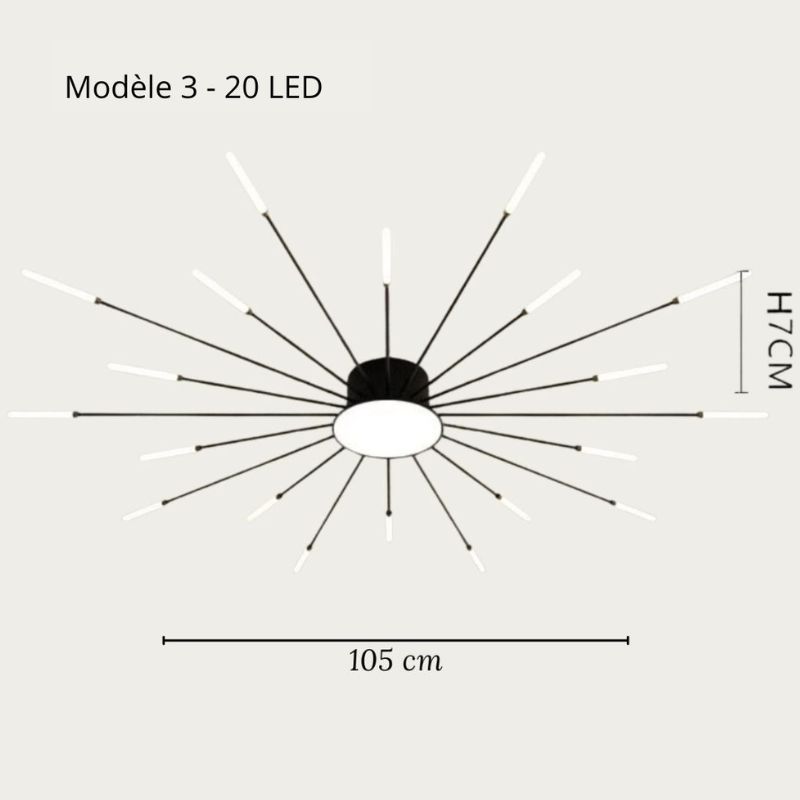 Plafonnier LED cristal fleur design moderne