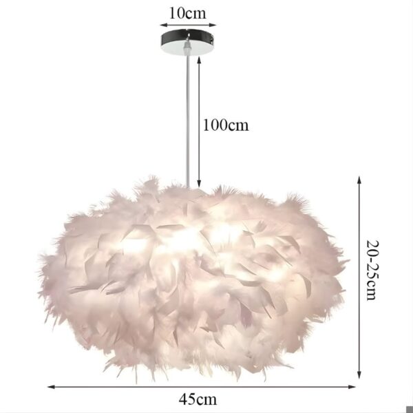 Suspension LED plumes blanches design scandinave