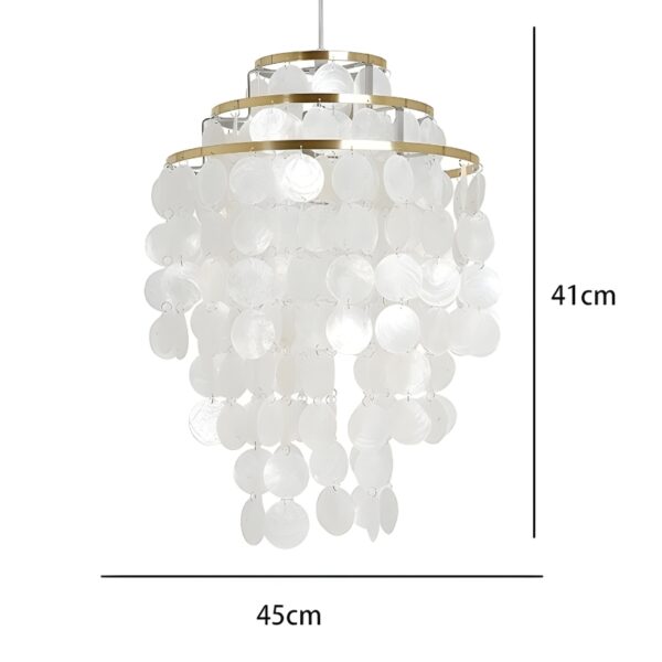 Suspension coquillage métal chromé doré design
