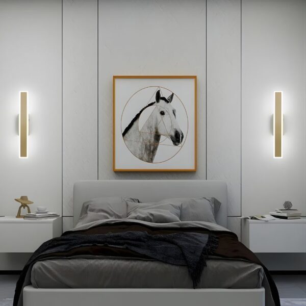 Applique murale doré noir minimaliste en fer forgé