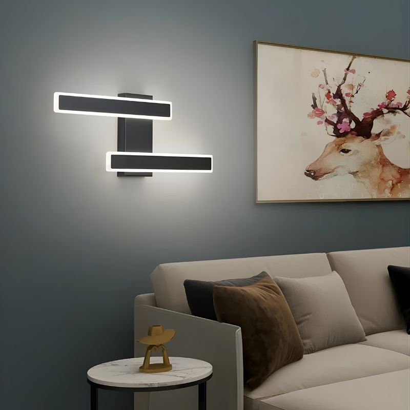 Applique murale doré noir minimaliste en fer forgé