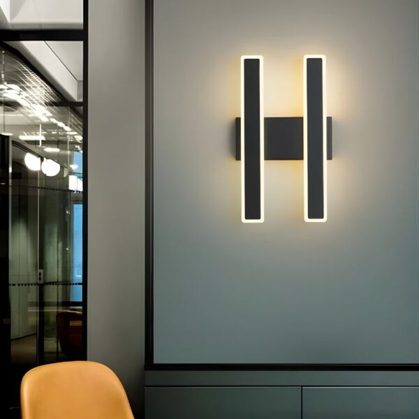 Applique murale doré noir minimaliste en fer forgé