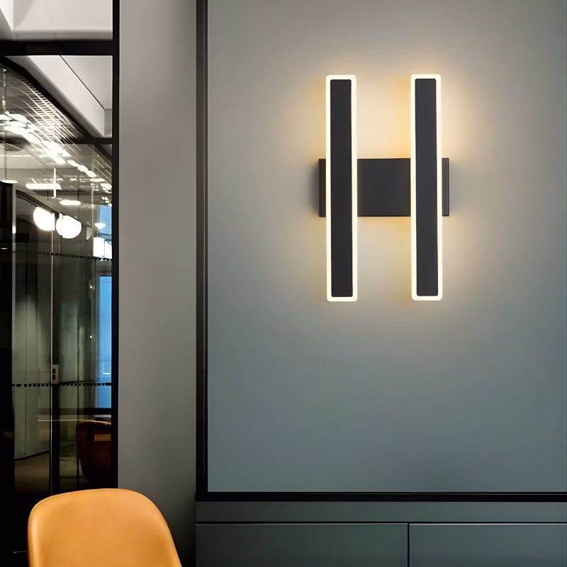 Applique murale doré noir minimaliste en fer forgé