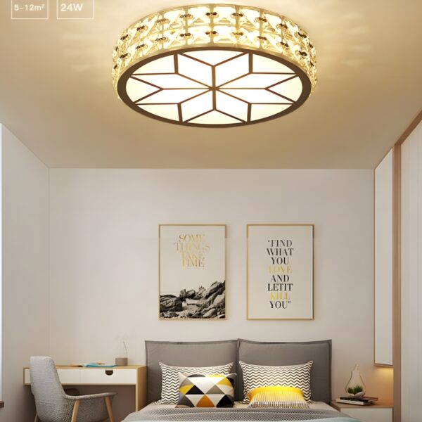 Plafonnier doré design étoilé LED acrylique