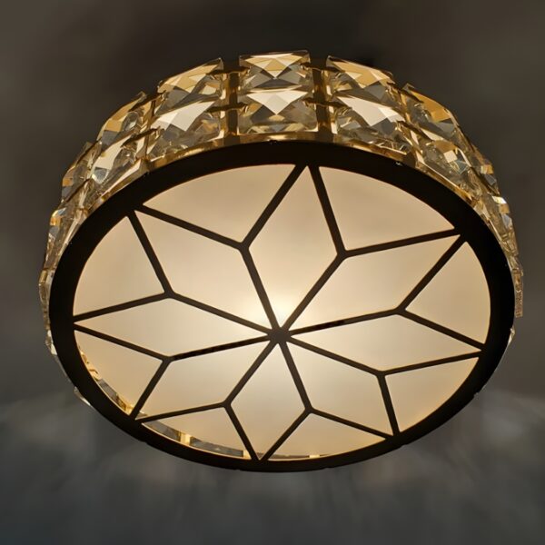 Plafonnier doré design étoilé LED acrylique