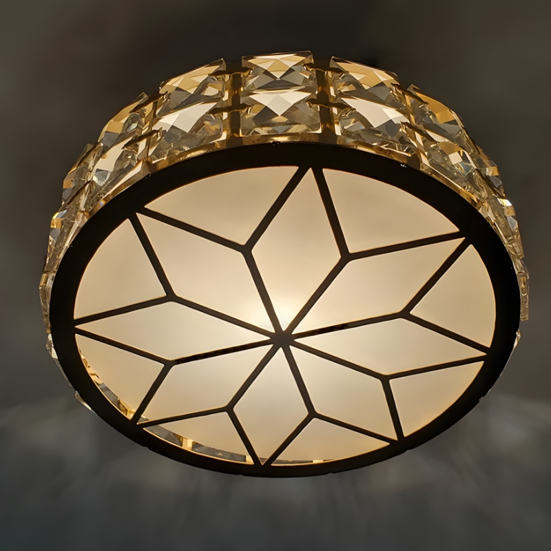 Plafonnier doré design étoilé LED acrylique