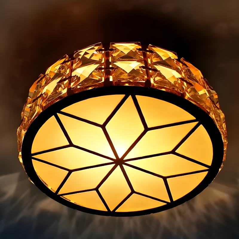 Plafonnier doré design étoilé LED acrylique