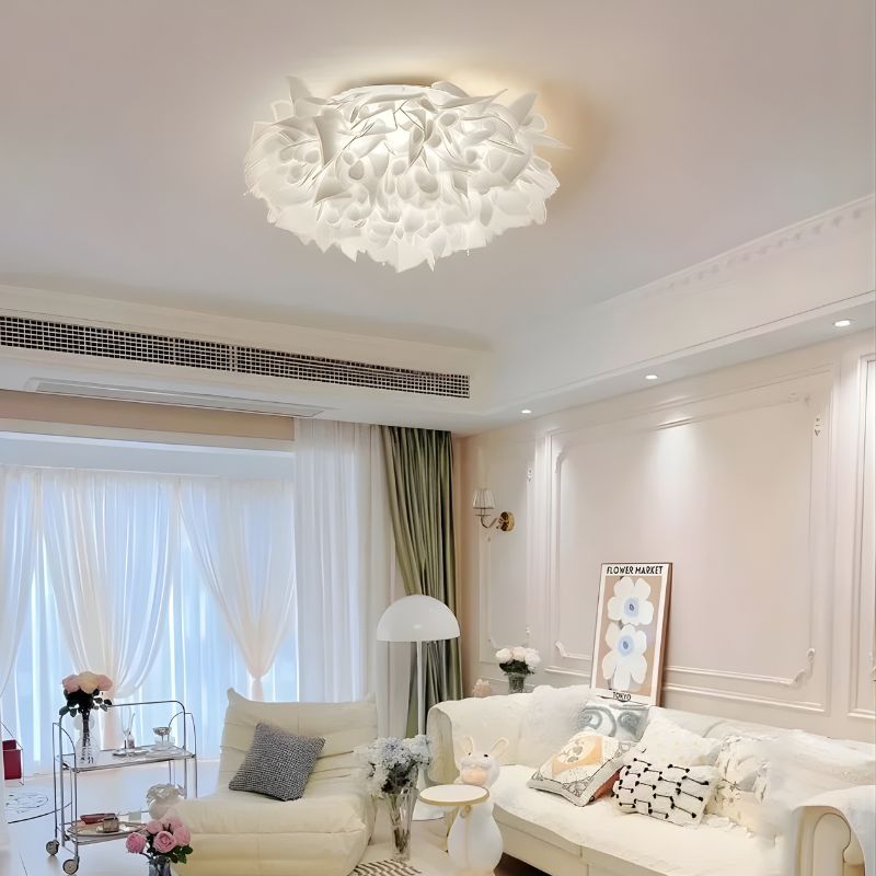 Plafonnier floral blanc style moderne