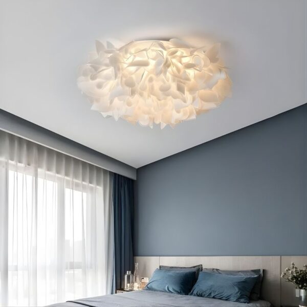 Plafonnier floral blanc style moderne