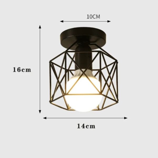 Plafonnier géométrique doré noir style industriel