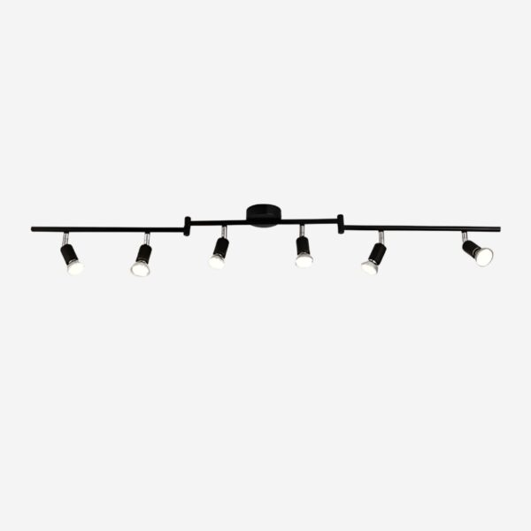 Plafonnier rail spot LED noir chrome orientable
