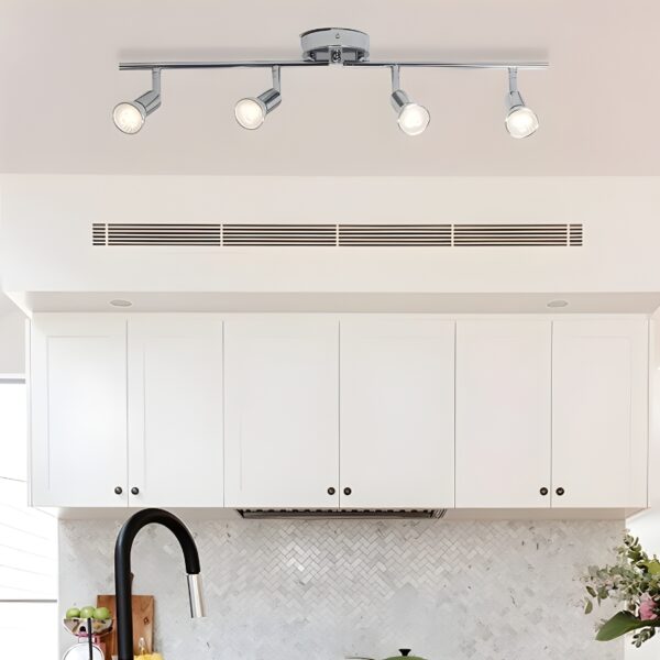 Plafonnier rail spot LED noir chrome orientable