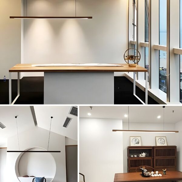 Suspension LED en bois style moderne