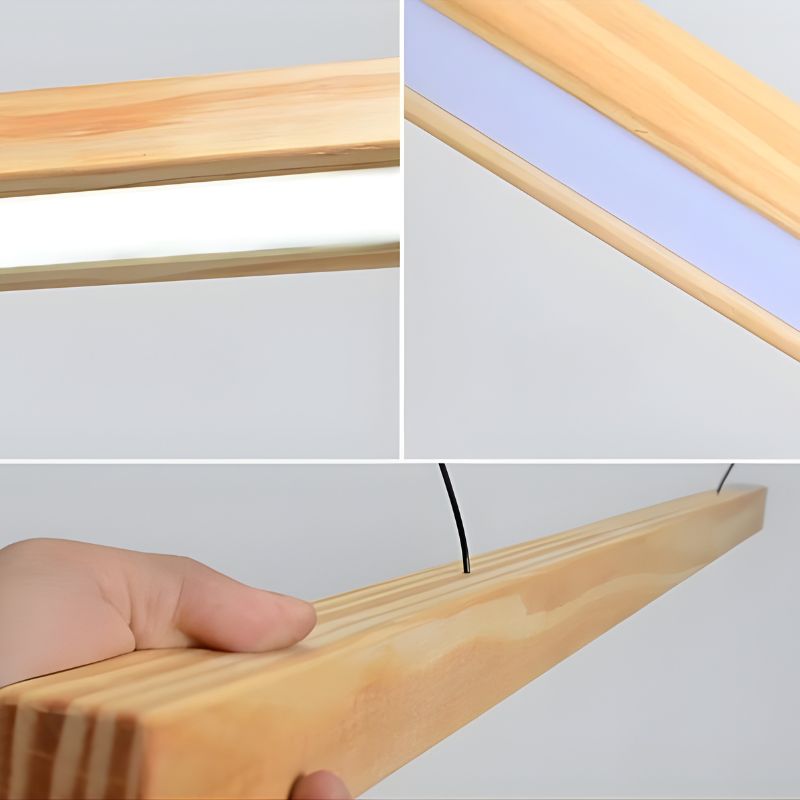 Suspension LED en bois style moderne