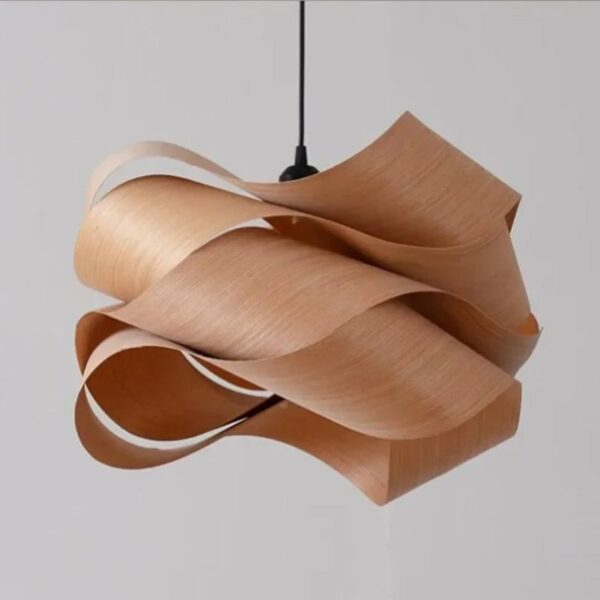 Suspension bois sculptural luminaire contemporain