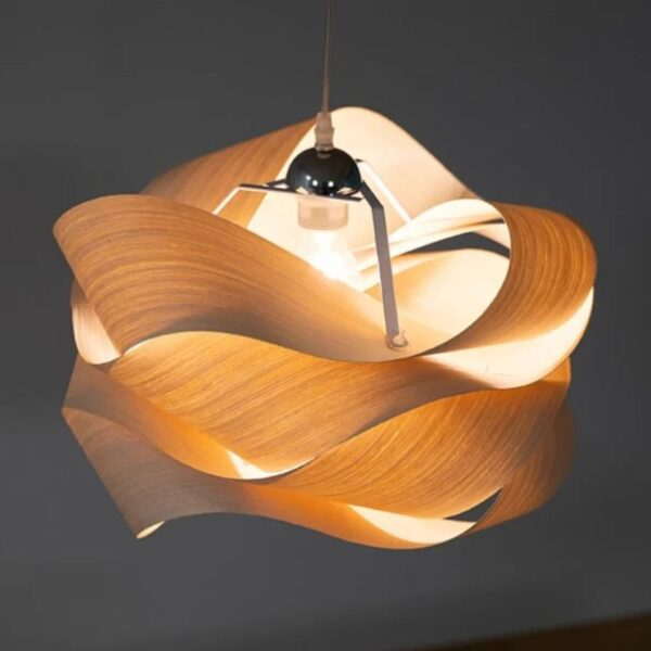 Suspension bois sculptural luminaire contemporain