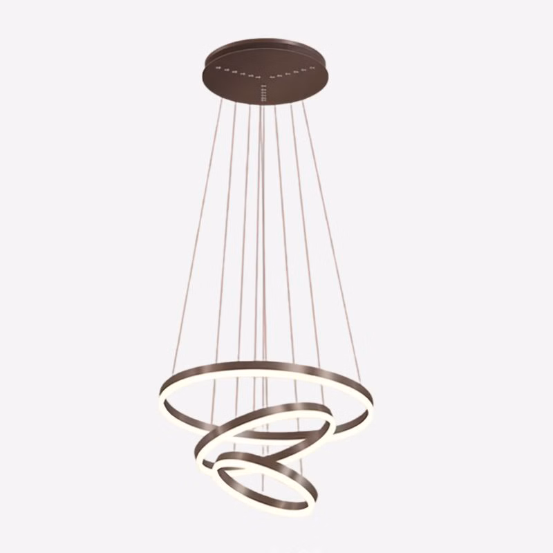 Suspension moderne spirale métal LED blanc
