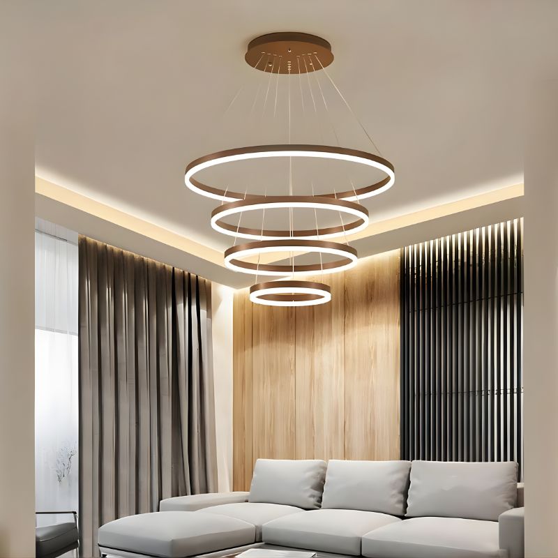 Suspension moderne spirale métal LED blanc