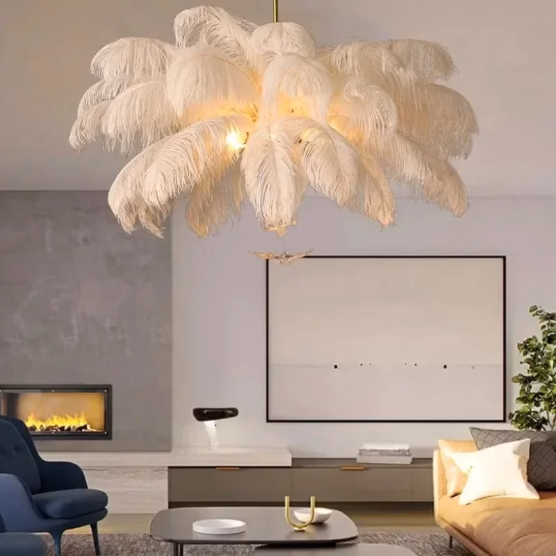 Suspension plumes LED moderne lumière décorative