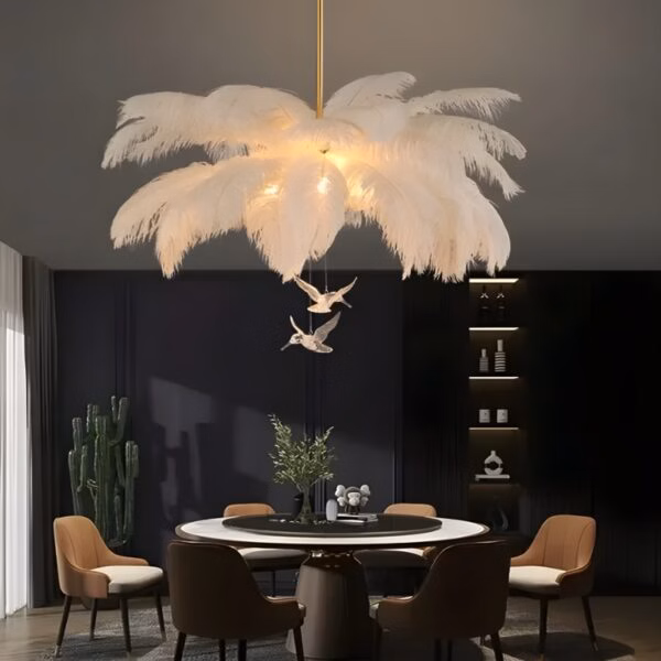 Suspension plumes LED moderne lumière décorative