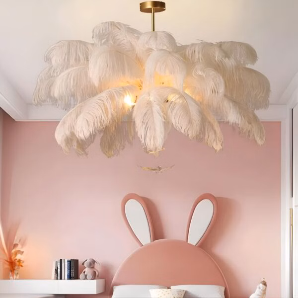 Suspension plumes LED moderne lumière décorative