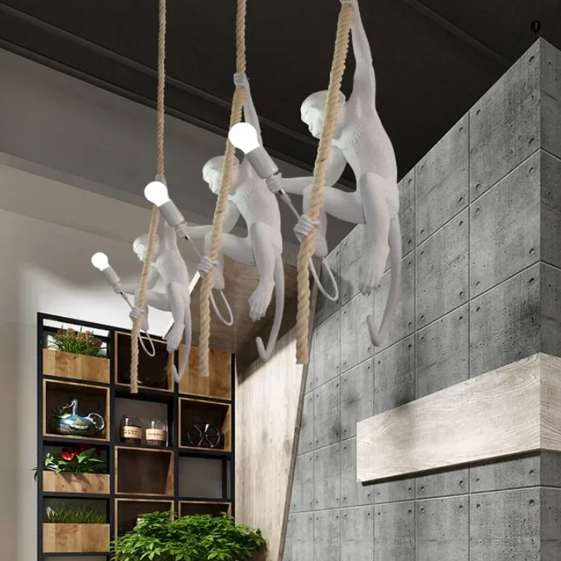 Suspension singe en résine style industriel